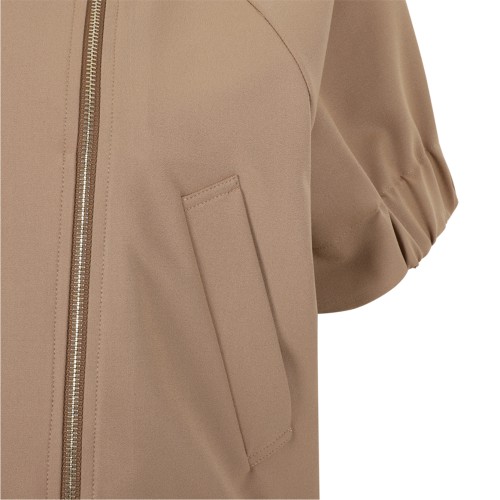 Fabiana Filippi Beige Cropped Zip-Up Jacket.  
