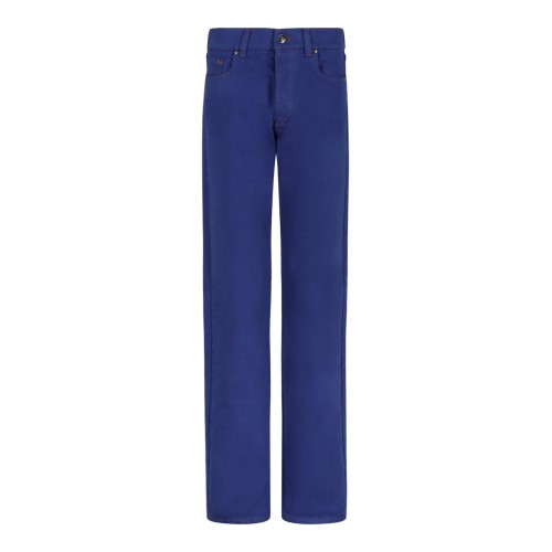 Versace Blue Straight-Leg Denim Jeans.