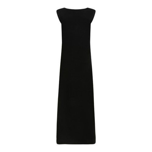 Max Mara Black Sleeveless Knit Midi Dress.