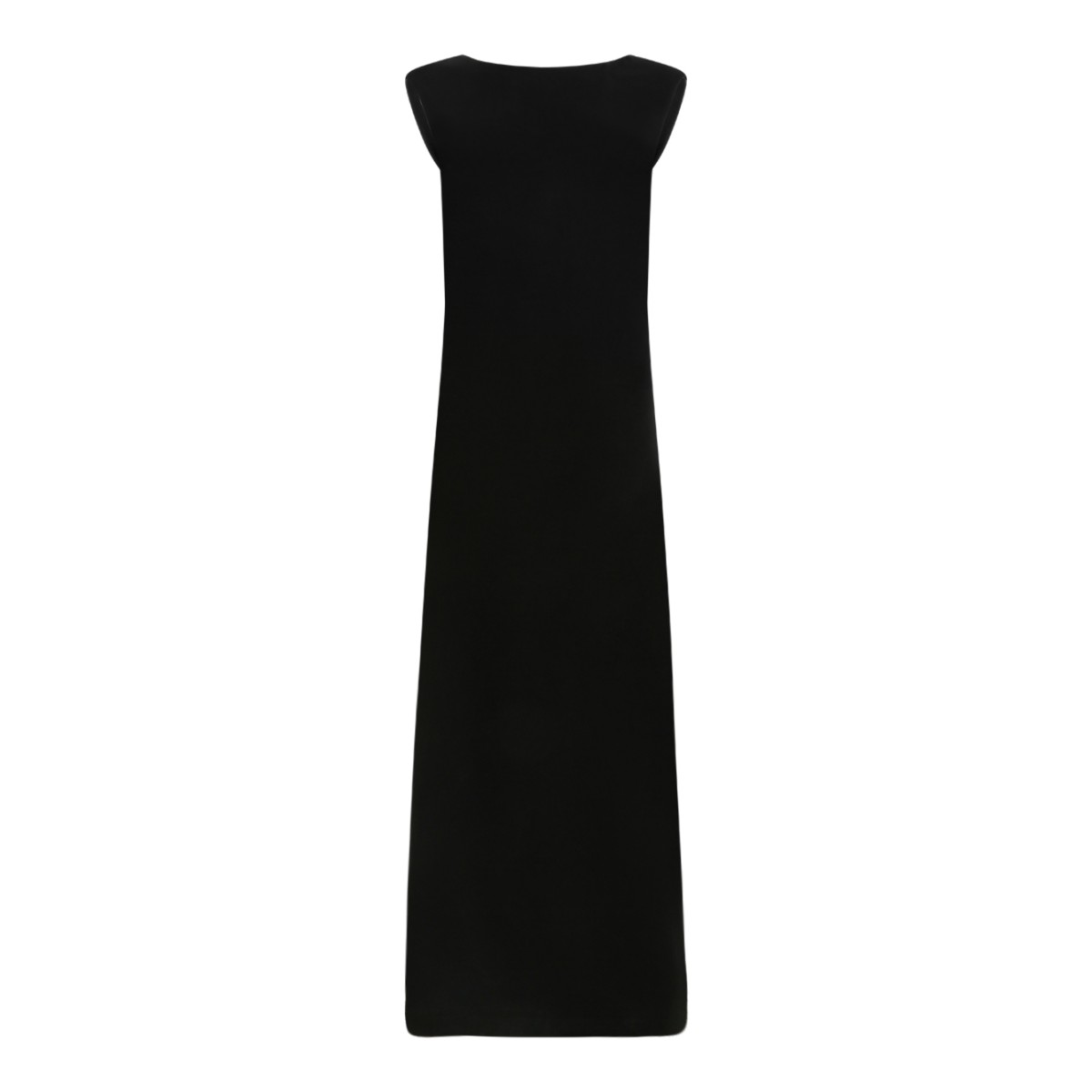 Max Mara Black Sleeveless Knit Midi Dress.