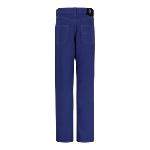 Versace Blue Straight-Leg Denim Jeans. 2