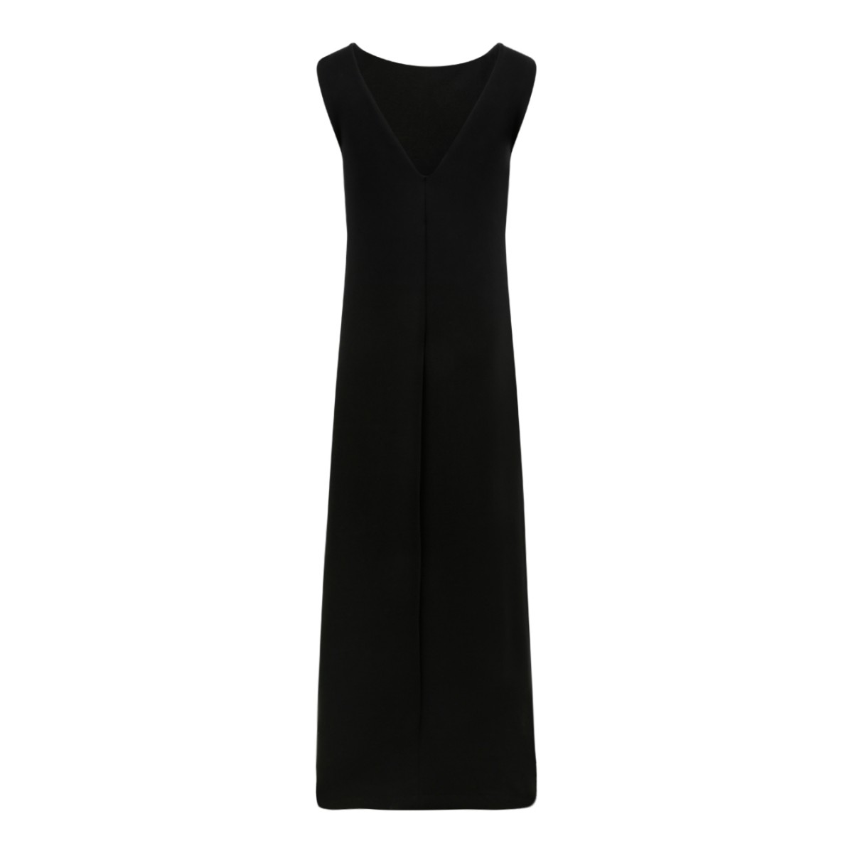 Max Mara Black Sleeveless Knit Midi Dress.