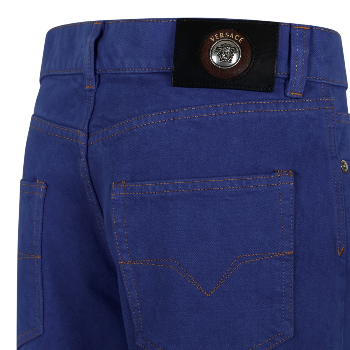 Versace Blue Straight-Leg Denim Jeans.