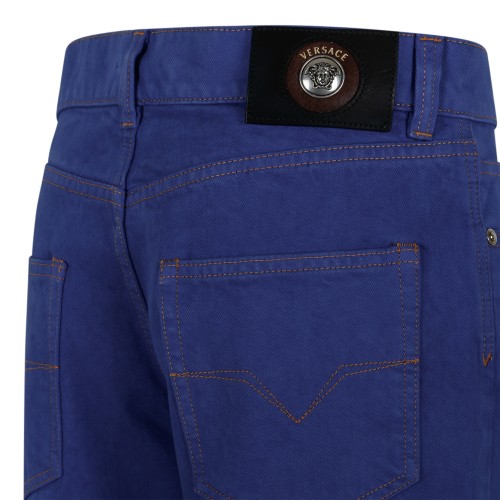 Versace Blue Straight-Leg Denim Jeans.