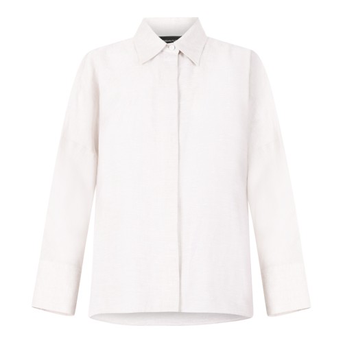 Fabiana Filippi White Minimalist Button-Up Shirt.