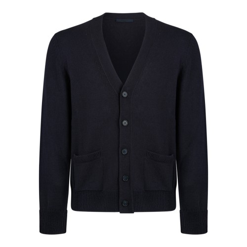 Boss x David Beckham Navy Knit Cardigan.
