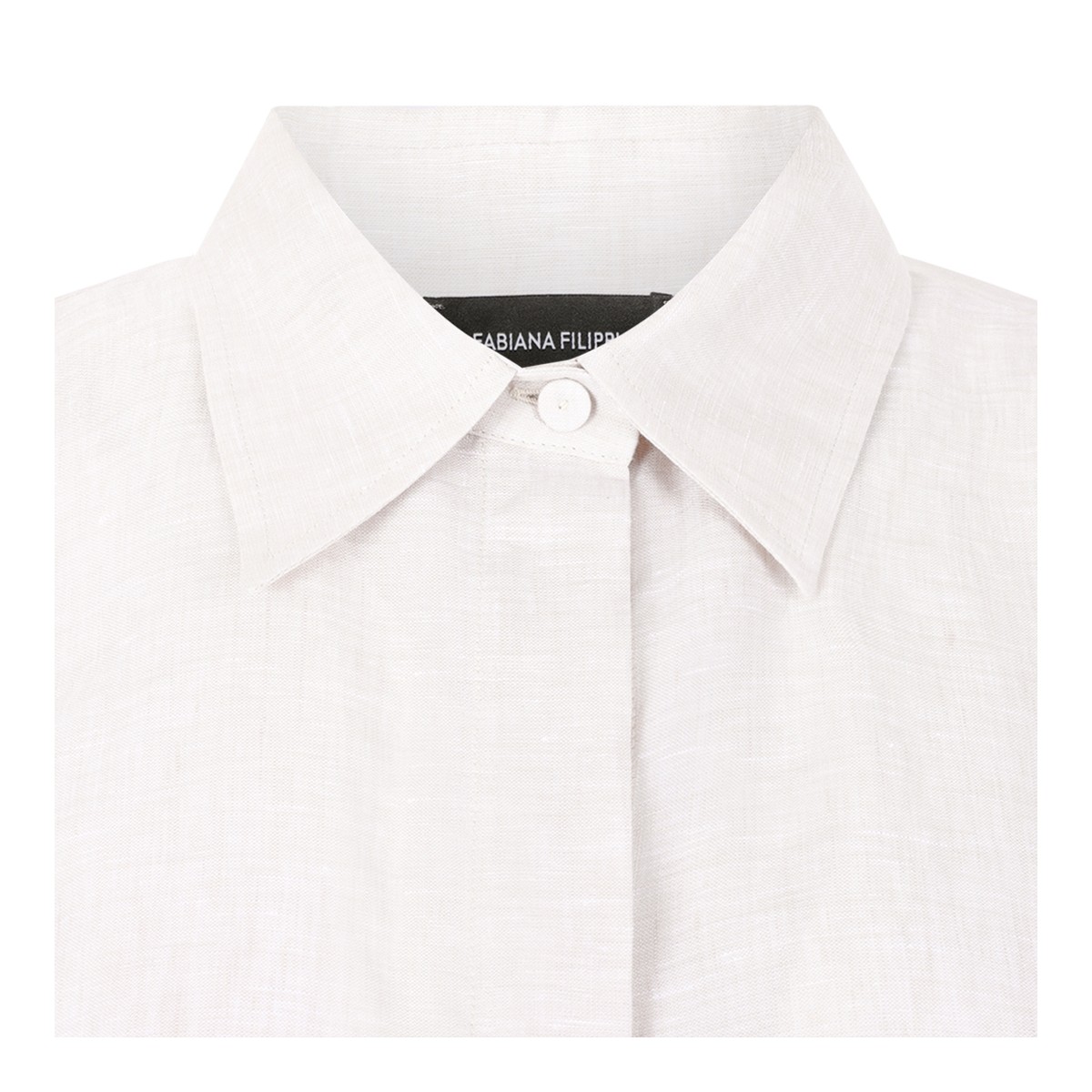 Fabiana Filippi White Minimalist Button-Up Shirt.