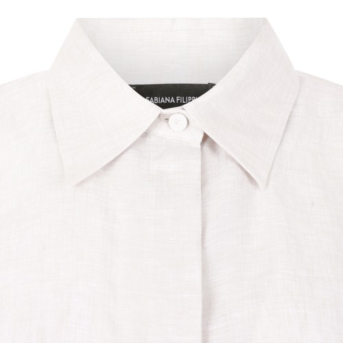 Fabiana Filippi White Minimalist Button-Up Shirt.