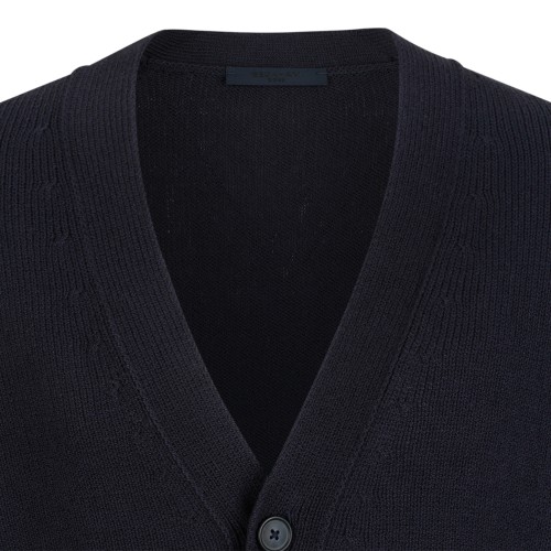 Boss x David Beckham Navy Knit Cardigan.