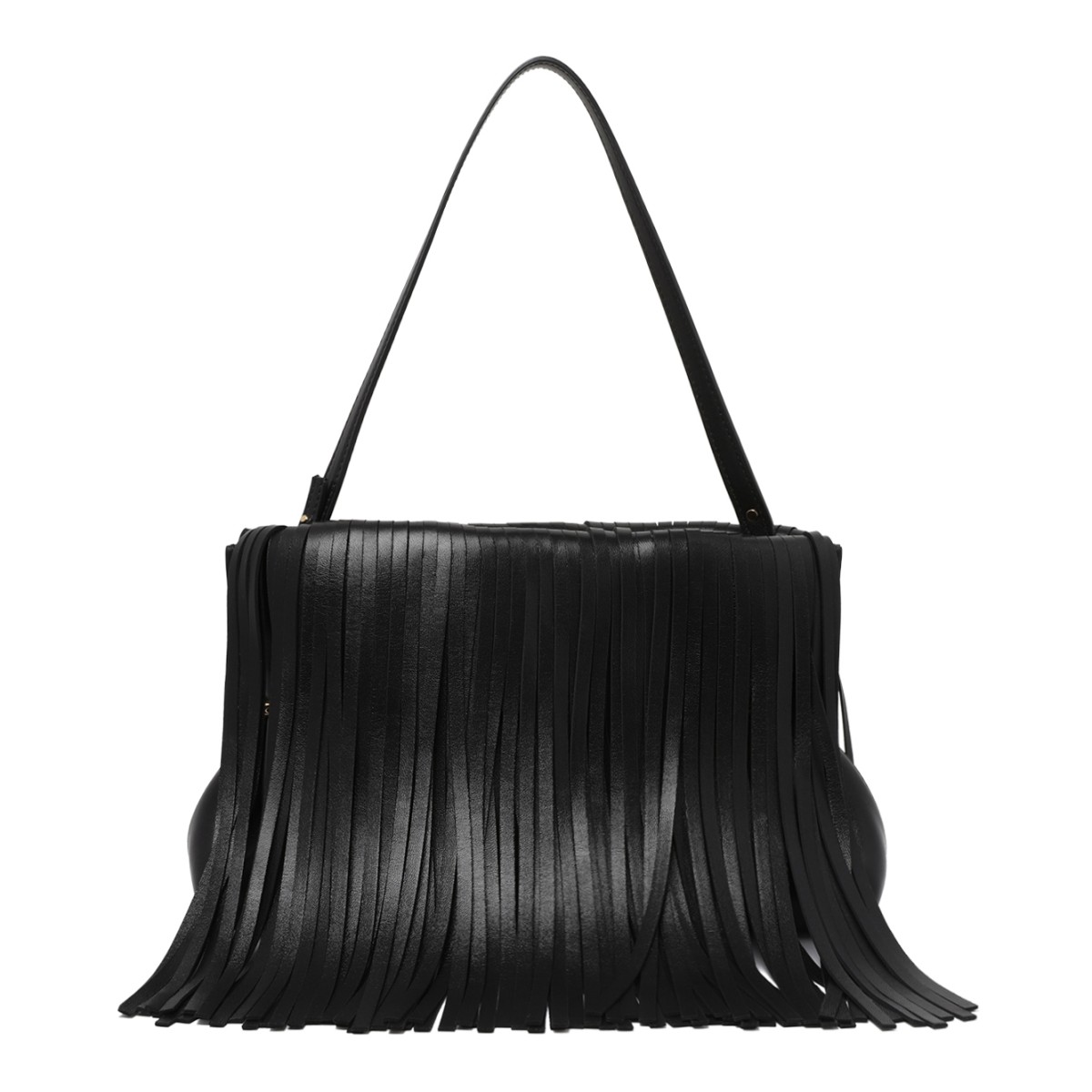 Givenchy Black Leather Fringe Clutch Bag.