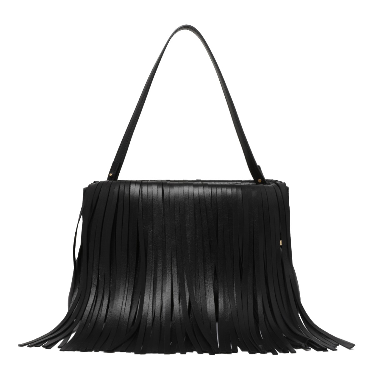 Givenchy Black Leather Fringe Clutch Bag.