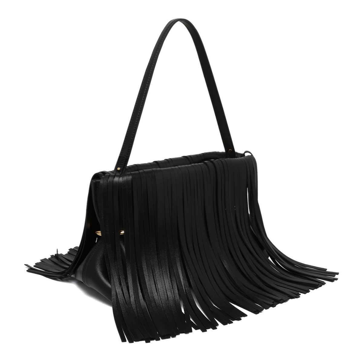 Givenchy Black Leather Fringe Clutch Bag.