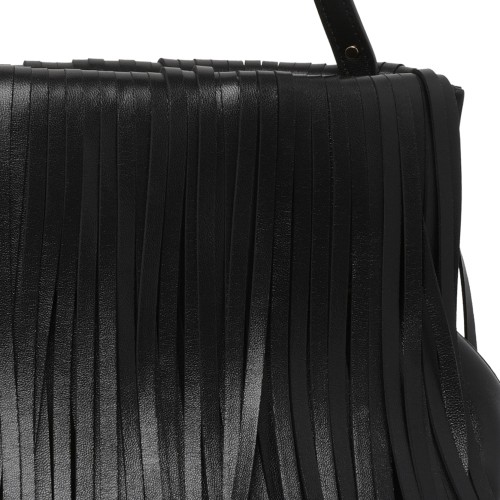 Givenchy Black Leather Fringe Clutch Bag.