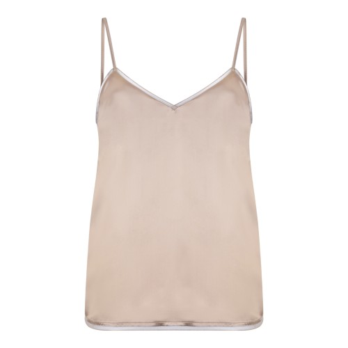Fabiana Filippi Gold Satin Camisole Top.