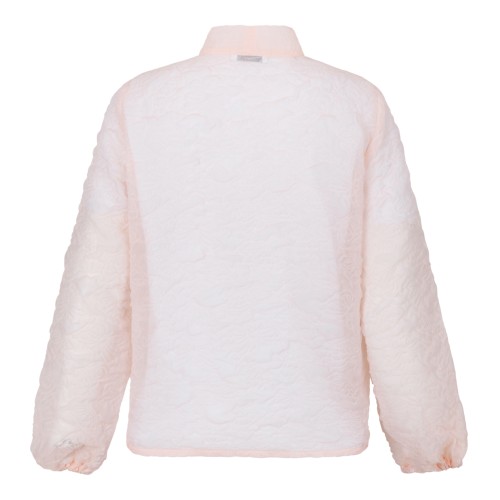 Douuod Pink Textured Blouse with Bow Detail. 2