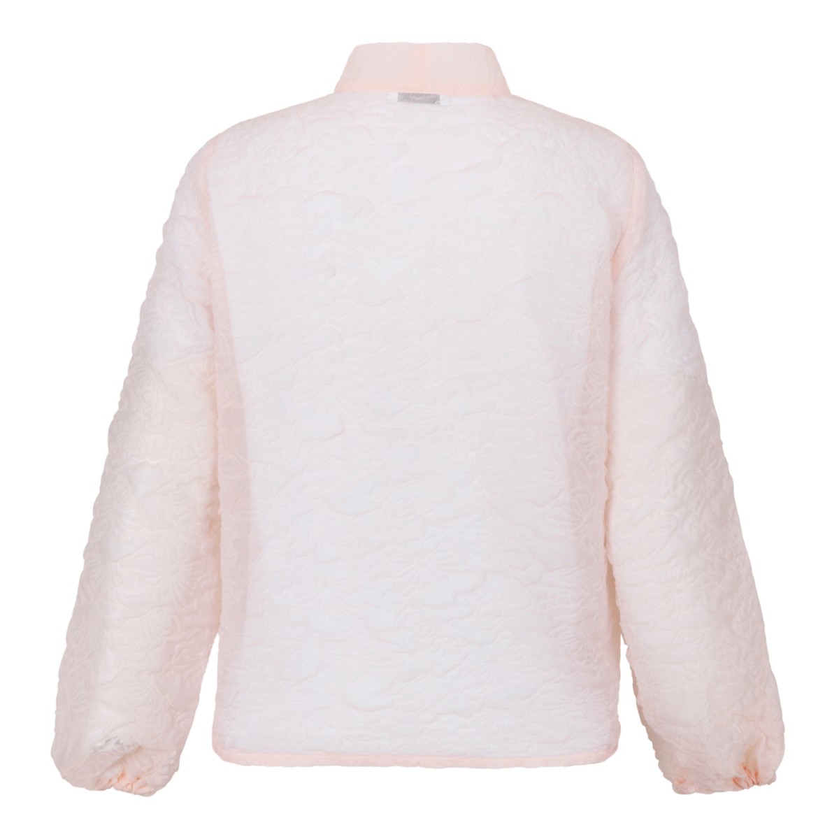 Douuod Pink Textured Blouse with Bow Detail.