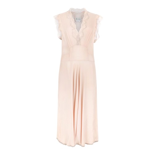 Maison Margiela Blush Pink Draped Midi Dress.