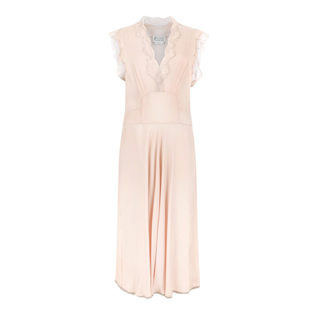 Maison Margiela Blush Pink Draped Midi Dress.