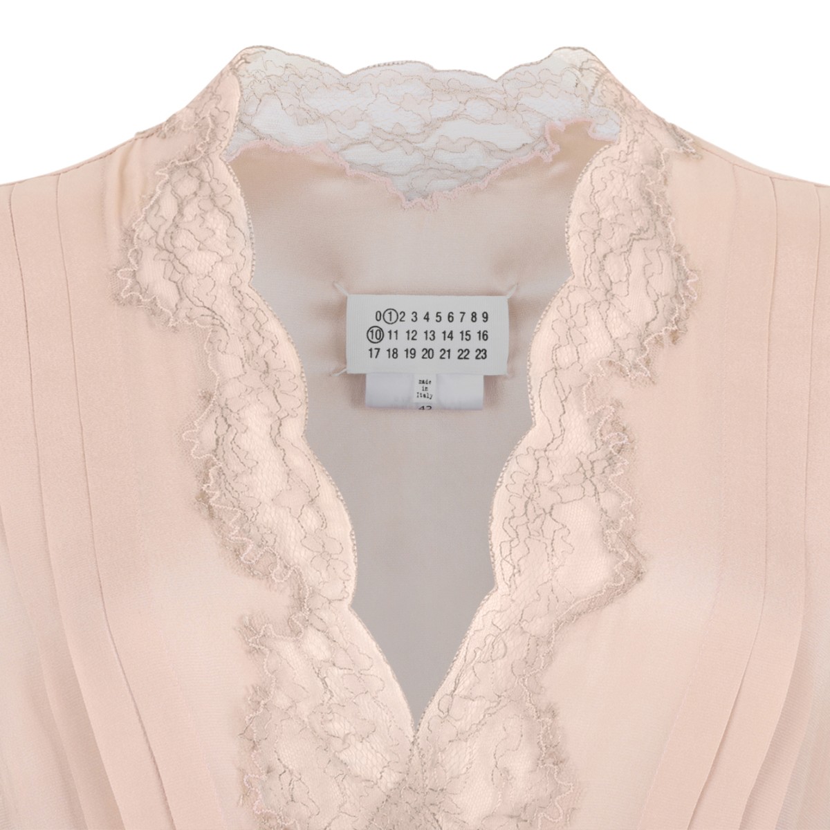 Maison Margiela Blush Pink Draped Midi Dress.