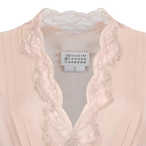 Maison Margiela Blush Pink Draped Midi Dress.