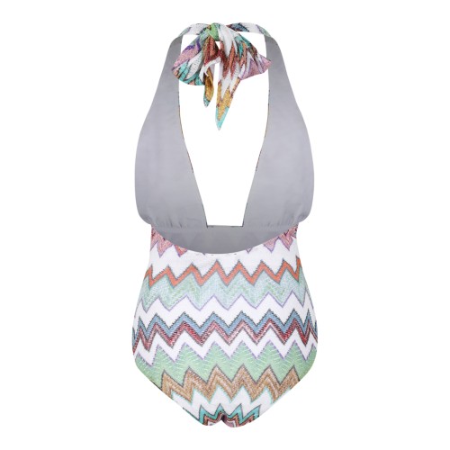 Merci Multicolor Zigzag Halterneck Swimsuit. 2