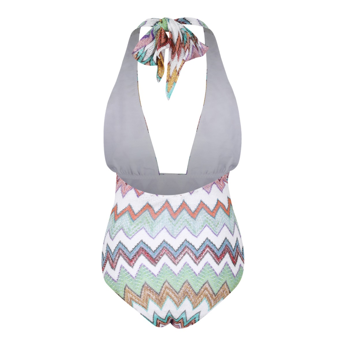Merci Multicolor Zigzag Halterneck Swimsuit.