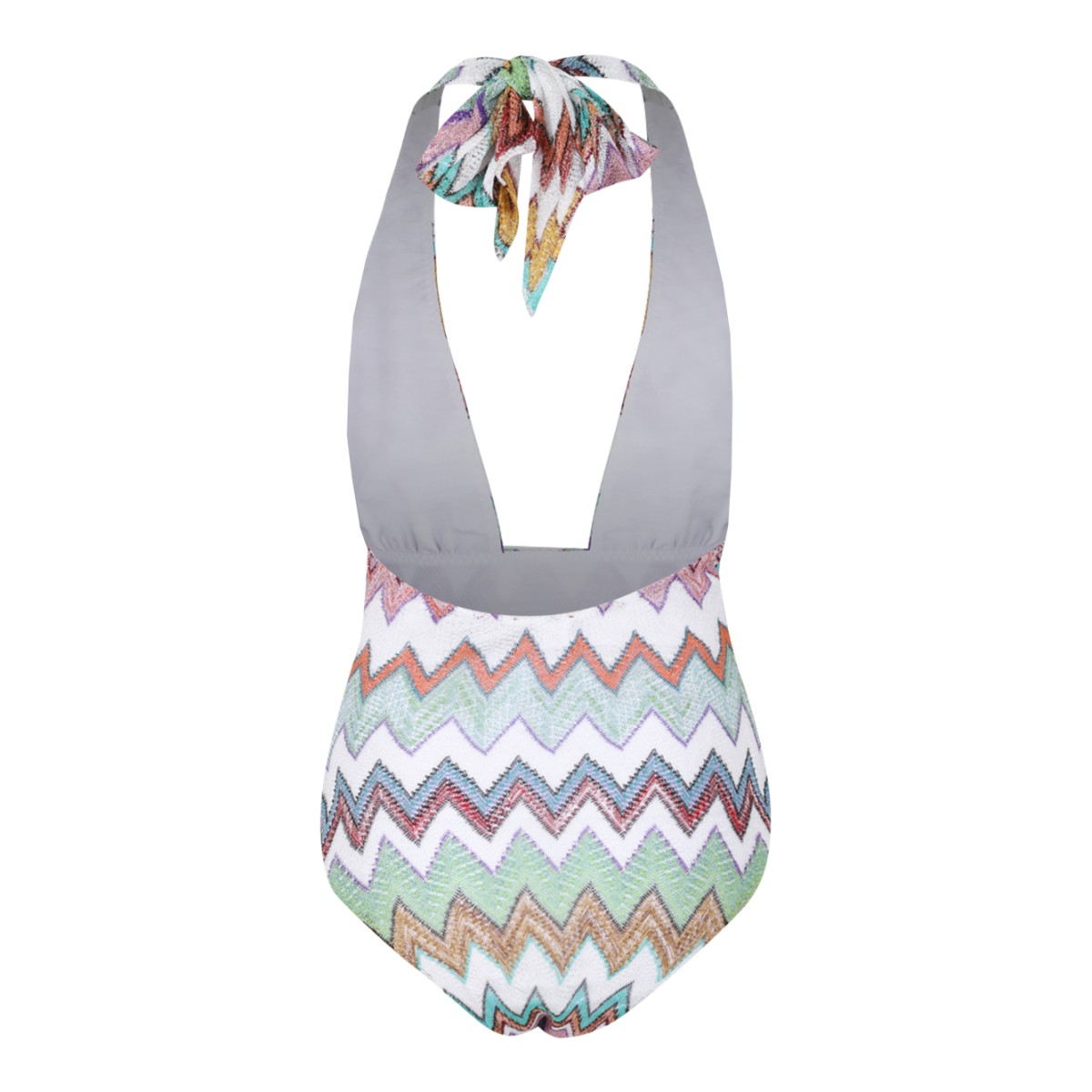 Merci Multicolor Zigzag Halterneck Swimsuit.