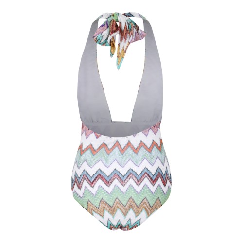 Merci Multicolor Zigzag Halterneck Swimsuit.