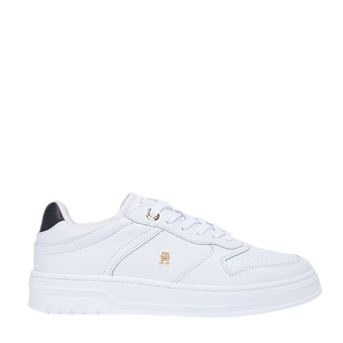 Tommy Hilfiger White Leather Platform Sneakers. 