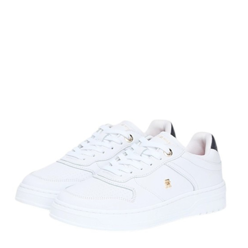 Tommy Hilfiger White Leather Platform Sneakers. 