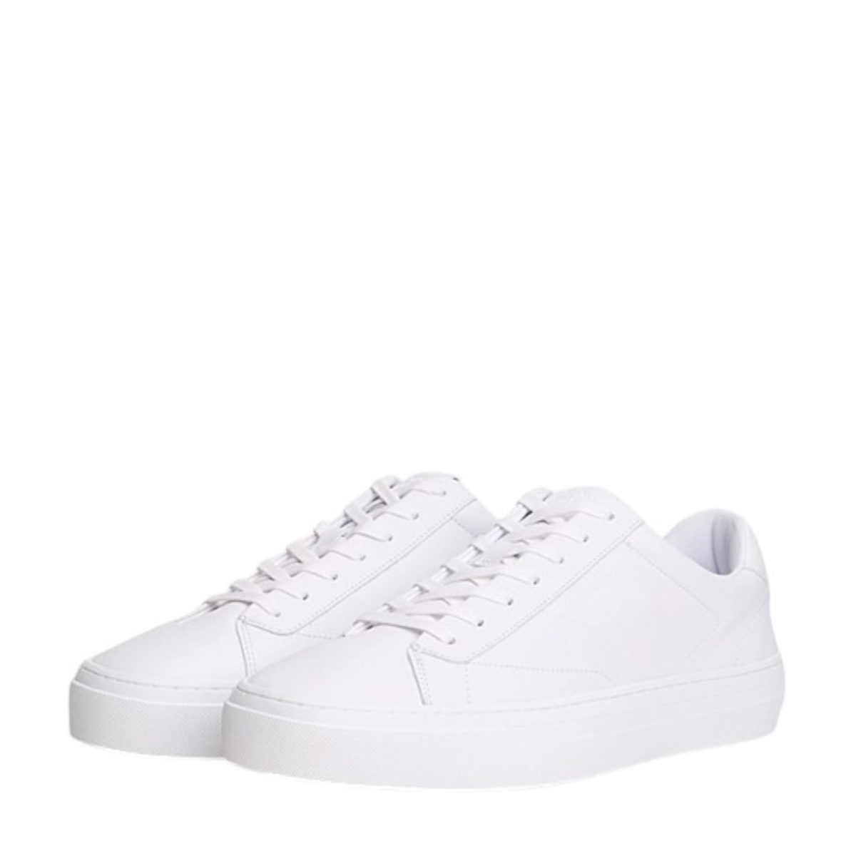 Tommy Hilfiger White Minimal Leather Sneakers.