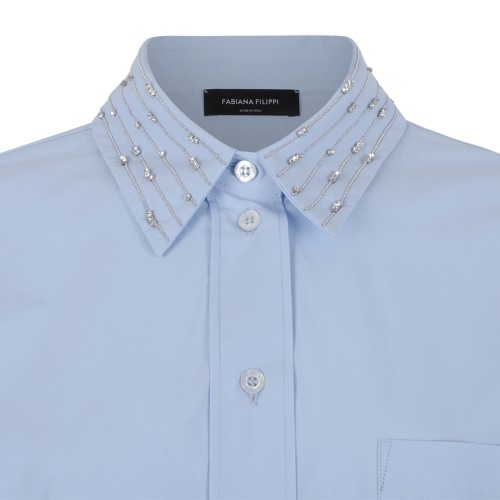 Fabiana Filippi Light Blue Cotton Shirt.