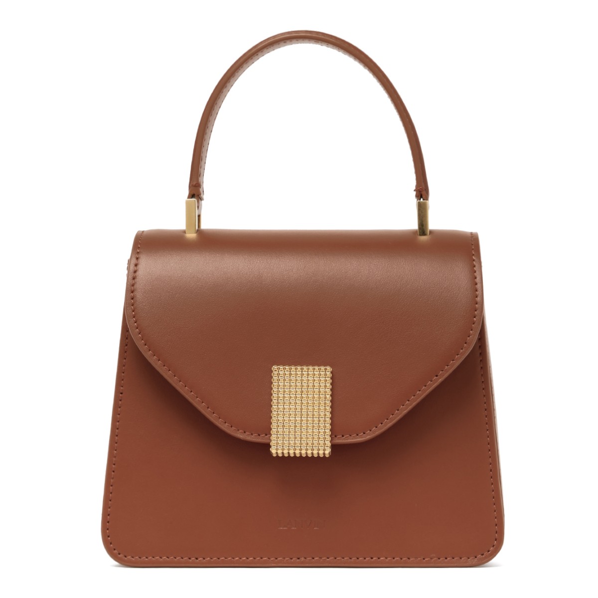 Lanvin Brown Leather Top-Handle Bag.  