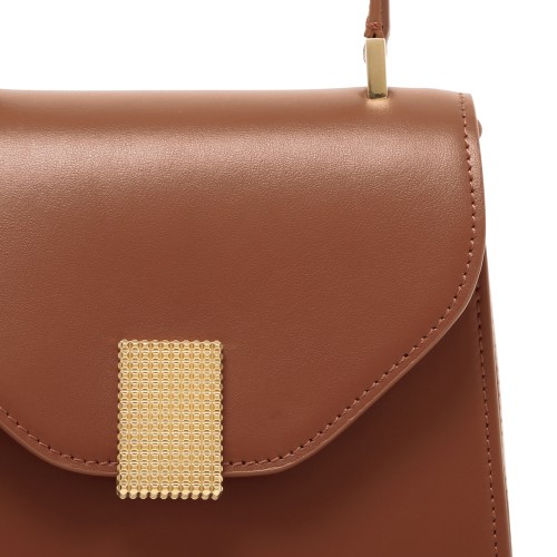 Lanvin Brown Leather Top-Handle Bag.  