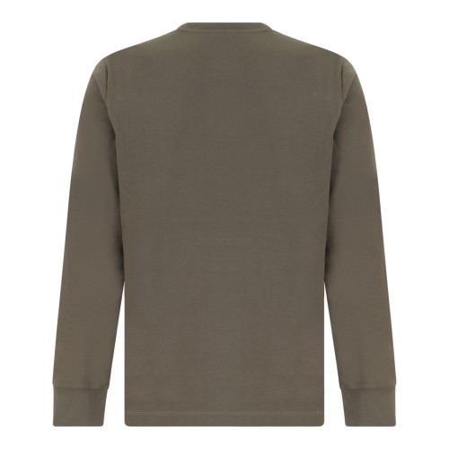 Moncler Khaki Cotton Logo Sweatshirt.  2