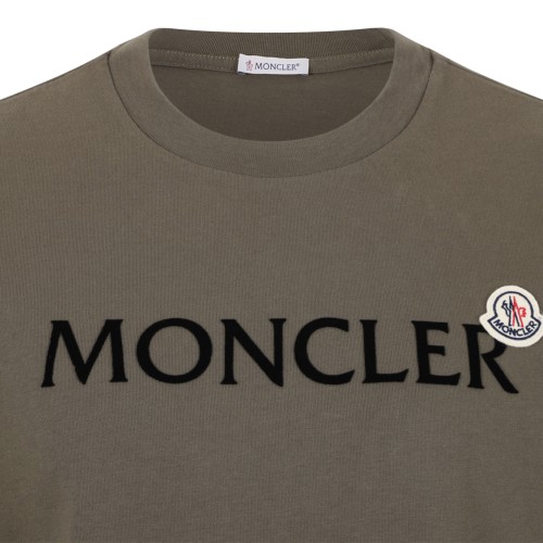 Moncler Khaki Cotton Logo Sweatshirt. 