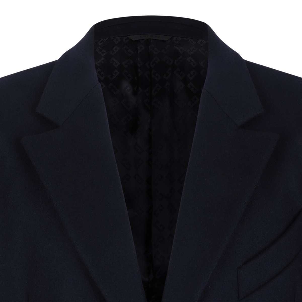 Givenchy Navy Tailored Wool Overcoat. 