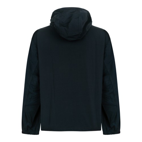 Burberry Navy Hooded Lightweight Jacket with Embroidered Motif.  2