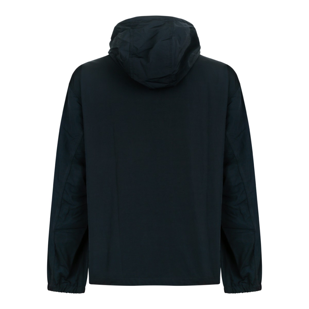Burberry Navy Hooded Lightweight Jacket with Embroidered Motif. 