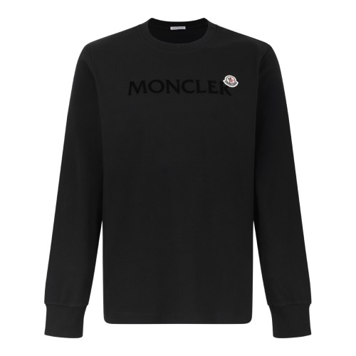 Moncler Black Cotton Logo Sweatshirt. 