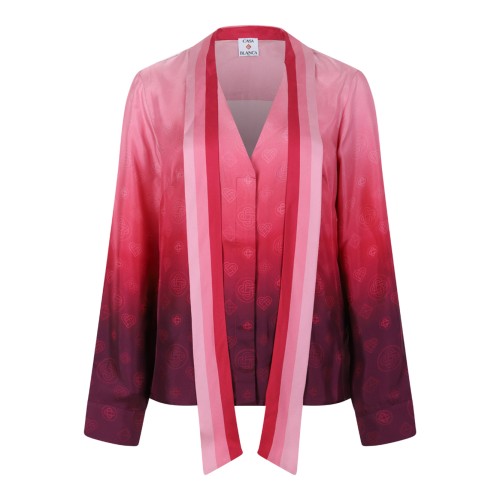 Casablanca Pink Gradient Silk Wrap Shirt.