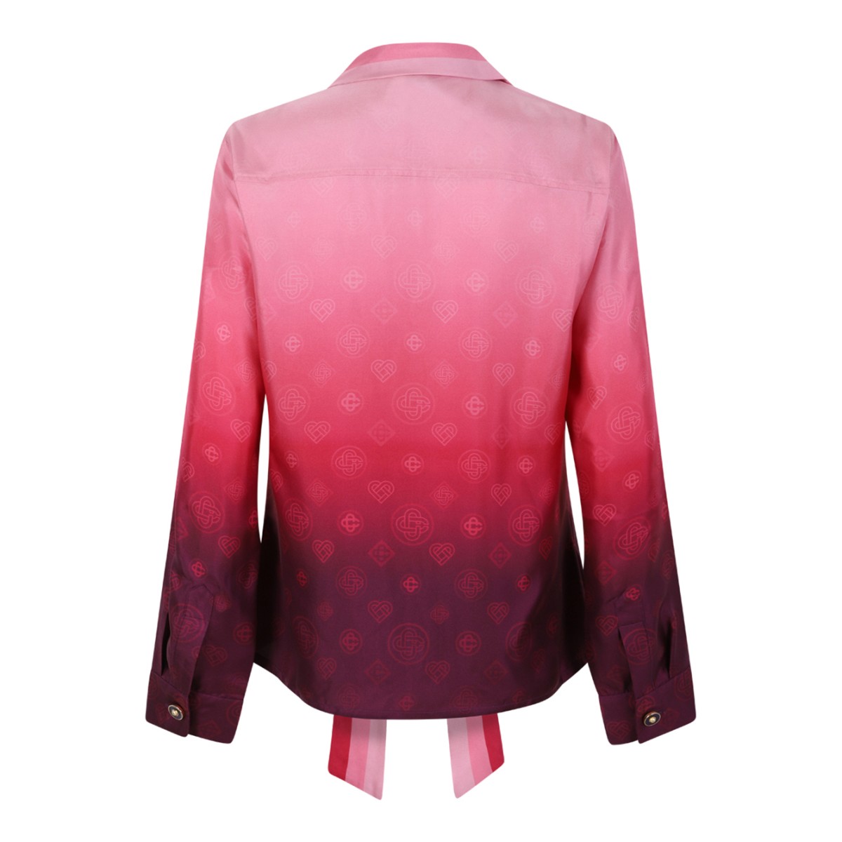 Casablanca Pink Gradient Silk Wrap Shirt.