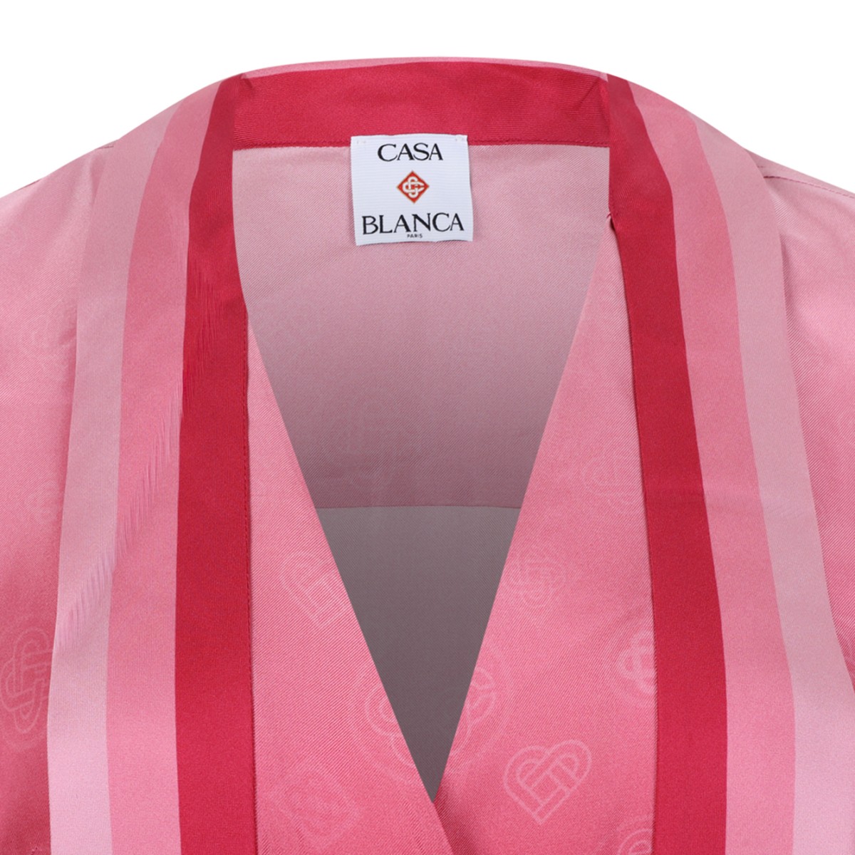 Casablanca Pink Gradient Silk Wrap Shirt.
