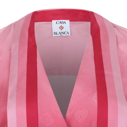 Casablanca Pink Gradient Silk Wrap Shirt.