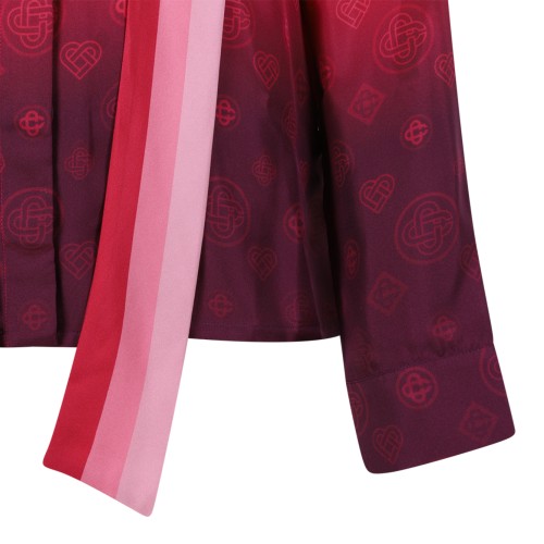 Casablanca Pink Gradient Silk Wrap Shirt.