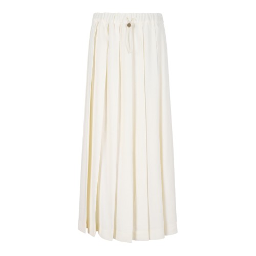 Fabiana Filippi White Pleated Midi Skirt.