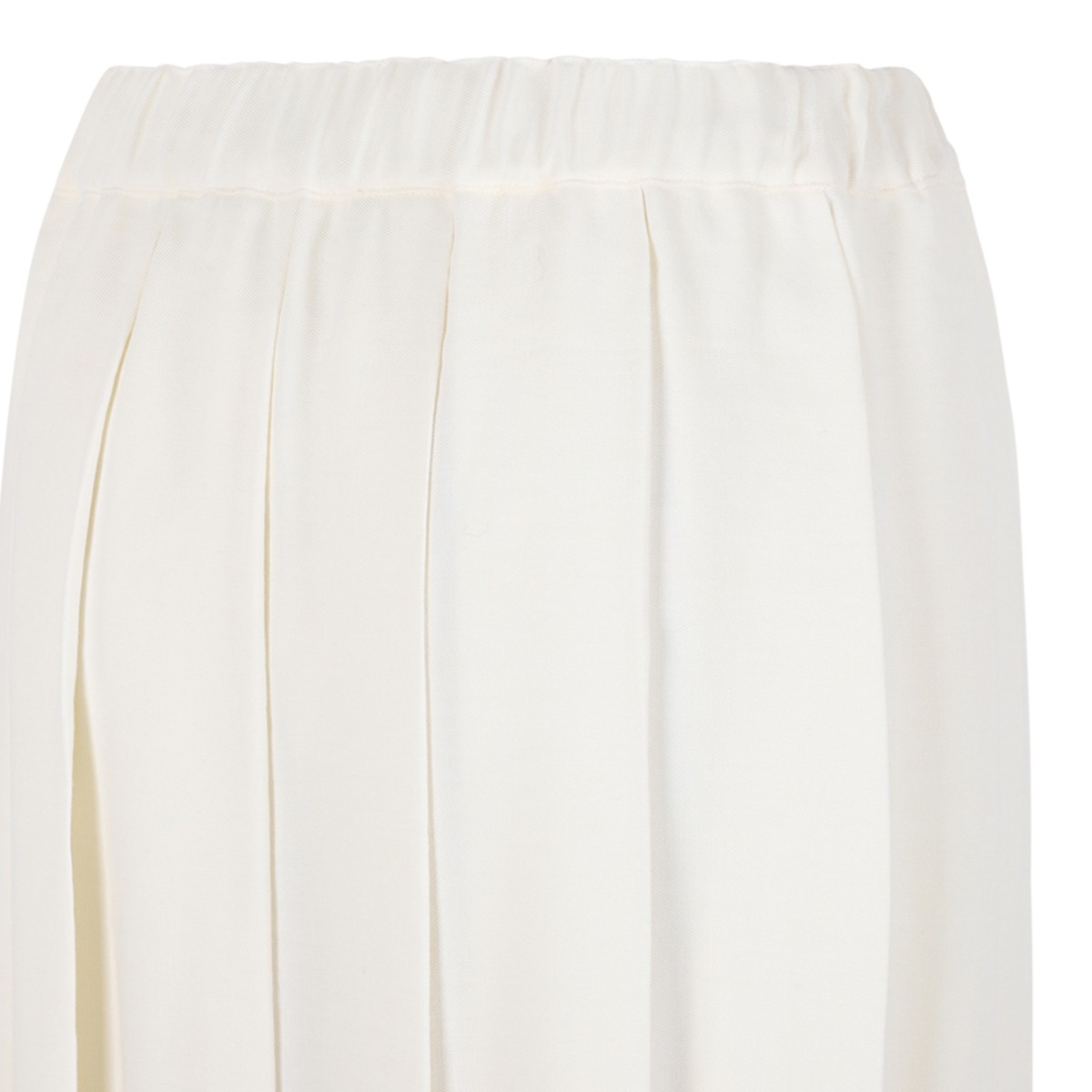 Fabiana Filippi White Pleated Midi Skirt.