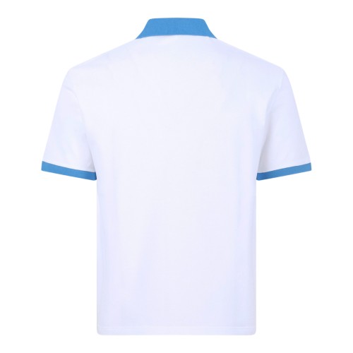 Versace White Cotton Polo Shirt with Contrast Collar.