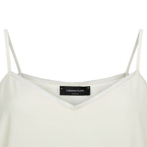 Fabiana Filippi Cream Silk Camisole Top.