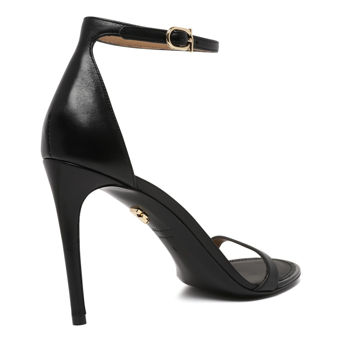 Ferragamo Black Leather Ankle-Strap Sandals.